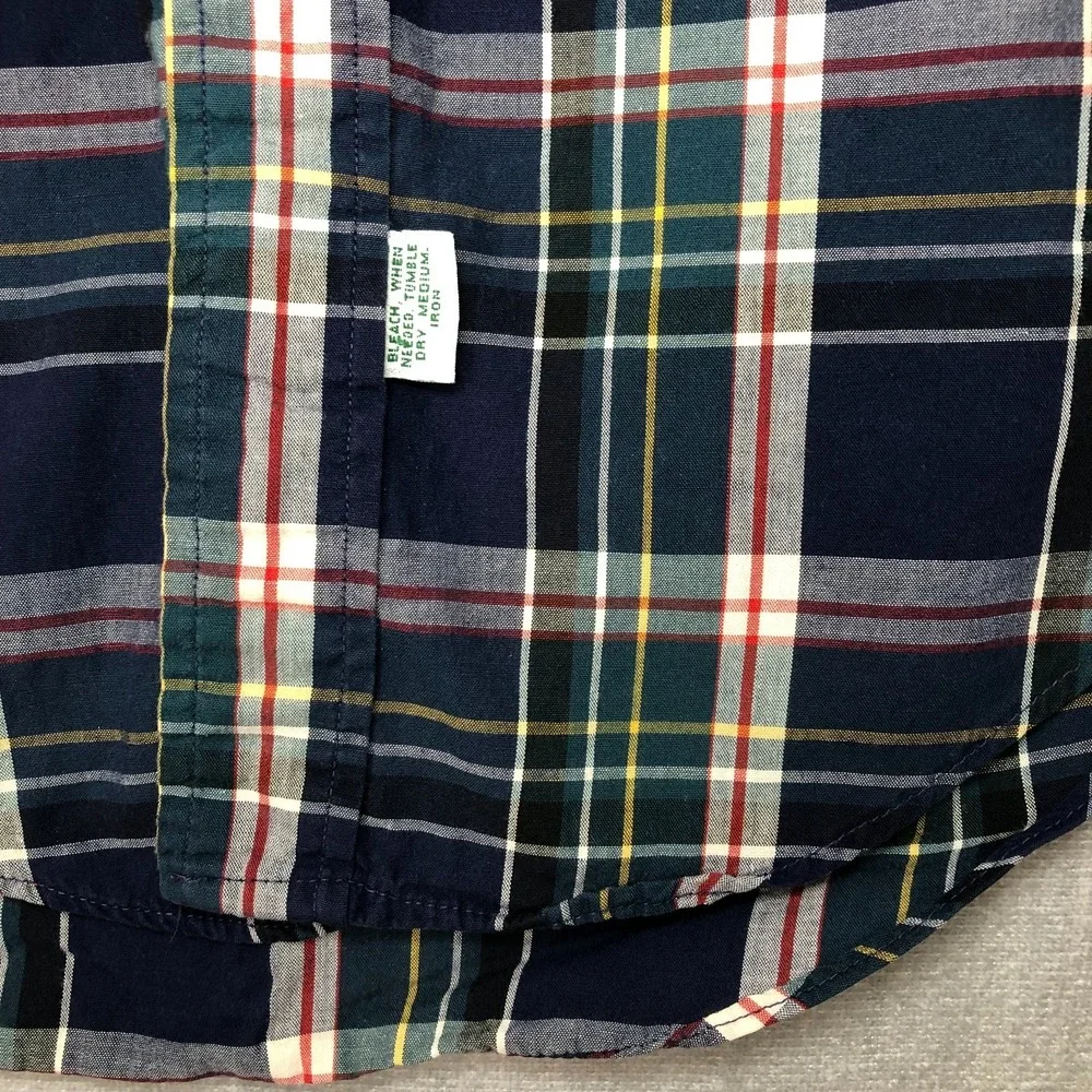 Polo Ralph Lauren Button Down Shirt Boys Size 18 Plaid Blue Green L/S Red Pony